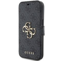 Guess Kryt Guess GUBKP15S4GMGGR Apple iPhone 15 / 14 / 13 book 4G Metal Logo grey