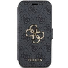 Guess Kryt Guess GUBKP15S4GMGGR Apple iPhone 15 / 14 / 13 book 4G Metal Logo grey