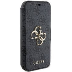 Guess Kryt Guess GUBKP15S4GMGGR Apple iPhone 15 / 14 / 13 book 4G Metal Logo grey