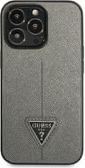 Guess Kryt Guess GUHCP13LPSATLG Apple iPhone 13 Pro silver hardcase Saffiano Triangle Logo