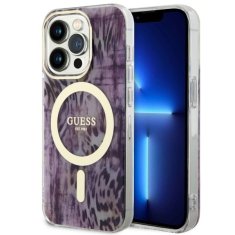 Guess Kryt Guess GUHMP14XHLEOPWP Apple iPhone 14 Pro Max pink hardcase Leopard MagSafe