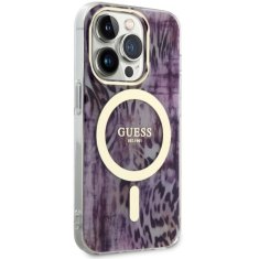 Guess Kryt Guess GUHMP14XHLEOPWP Apple iPhone 14 Pro Max pink hardcase Leopard MagSafe