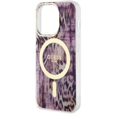 Guess Kryt Guess GUHMP14XHLEOPWP Apple iPhone 14 Pro Max pink hardcase Leopard MagSafe