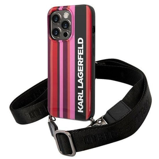 Karl Lagerfeld Kryt Karl Lagerfeld KLHCP14XSTSTP Apple iPhone 14 Pro Max hardcase pink Color Stripes Strap