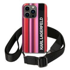 Karl Lagerfeld Kryt Karl Lagerfeld KLHCP14XSTSTP Apple iPhone 14 Pro Max hardcase pink Color Stripes Strap