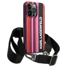 Karl Lagerfeld Kryt Karl Lagerfeld KLHCP14XSTSTP Apple iPhone 14 Pro Max hardcase pink Color Stripes Strap