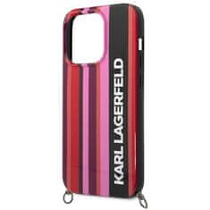 Karl Lagerfeld Kryt Karl Lagerfeld KLHCP14XSTSTP Apple iPhone 14 Pro Max hardcase pink Color Stripes Strap