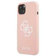 Guess Kryt Guess GUHCP13SLS4GWPI Apple iPhone 13 mini pink hard case Silicone 4G Logo