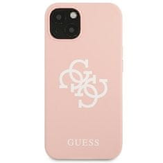 Guess Kryt Guess GUHCP13SLS4GWPI Apple iPhone 13 mini pink hard case Silicone 4G Logo