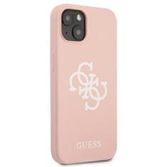 Guess Kryt Guess GUHCP13SLS4GWPI Apple iPhone 13 mini pink hard case Silicone 4G Logo