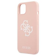 Guess Kryt Guess GUHCP13SLS4GWPI Apple iPhone 13 mini pink hard case Silicone 4G Logo