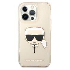 Karl Lagerfeld Kryt Karl Lagerfeld KLHCP13XKHTUGLGO Apple iPhone 13 Pro Max gold hardcase Glitter Karl`s Head