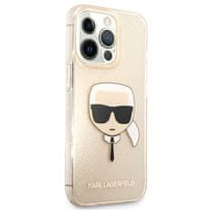 Karl Lagerfeld Kryt Karl Lagerfeld KLHCP13XKHTUGLGO Apple iPhone 13 Pro Max gold hardcase Glitter Karl`s Head