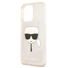 Karl Lagerfeld Kryt Karl Lagerfeld KLHCP13XKHTUGLGO Apple iPhone 13 Pro Max gold hardcase Glitter Karl`s Head