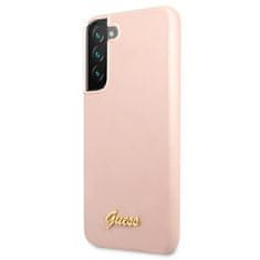 Guess Kryt Guess GUHCS22MLSLMGPP Samsung Galaxy S22+ Plus pink hardcase Silicone Script Metal Logo