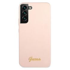 Guess Kryt Guess GUHCS22MLSLMGPP Samsung Galaxy S22+ Plus pink hardcase Silicone Script Metal Logo