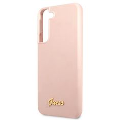 Guess Kryt Guess GUHCS22MLSLMGPP Samsung Galaxy S22+ Plus pink hardcase Silicone Script Metal Logo