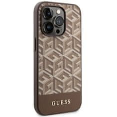 Guess Kryt Guess GUHMP14XHGCFSEW Apple iPhone 14 Pro Max brown hard case GCube Stripes MagSafe