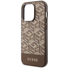 Guess Kryt Guess GUHMP14XHGCFSEW Apple iPhone 14 Pro Max brown hard case GCube Stripes MagSafe