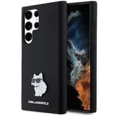 Karl Lagerfeld Kryt Karl Lagerfeld KLHCS24LSMHCNPK Samsung Galaxy S24 Ultra hardcase Silicone Choupette Metal Pin black