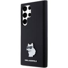 Karl Lagerfeld Kryt Karl Lagerfeld KLHCS24LSMHCNPK Samsung Galaxy S24 Ultra hardcase Silicone Choupette Metal Pin black