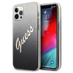 Guess Kryt Guess GUHCP12LPCUGLSBK Apple iPhone 12 Pro Max black hardcase Glitter Gradient Script