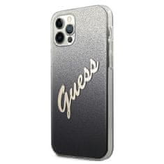 Guess Kryt Guess GUHCP12LPCUGLSBK Apple iPhone 12 Pro Max black hardcase Glitter Gradient Script