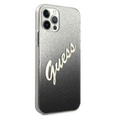 Guess Kryt Guess GUHCP12LPCUGLSBK Apple iPhone 12 Pro Max black hardcase Glitter Gradient Script