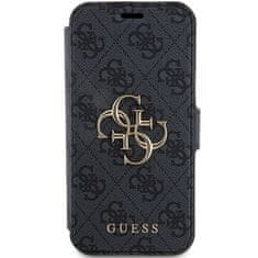 Guess Kryt Guess GUBKP15L4GMGGR Apple iPhone 15 Pro book 4G Metal Logo grey