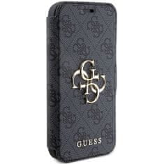 Guess Kryt Guess GUBKP15L4GMGGR Apple iPhone 15 Pro book 4G Metal Logo grey