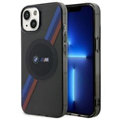 MobilPouzdra.cz Kryt BMW BMHMP14SHDTK Apple iPhone 14 grey Tricolor Stripes MagSafe