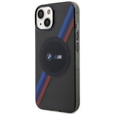 MobilPouzdra.cz Kryt BMW BMHMP14SHDTK Apple iPhone 14 grey Tricolor Stripes MagSafe