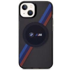 MobilPouzdra.cz Kryt BMW BMHMP14SHDTK Apple iPhone 14 grey Tricolor Stripes MagSafe