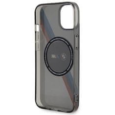 MobilPouzdra.cz Kryt BMW BMHMP14SHDTK Apple iPhone 14 grey Tricolor Stripes MagSafe