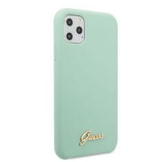 Guess Kryt Guess GUHCN65LSLMGG iPhone 11 Pro Max green hard case Silicone Vintage Gold Logo