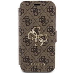 Guess Kryt Guess GUBKP15S4GMGBR Apple iPhone 15 / 14 / 13 book 4G Metal Logo brown