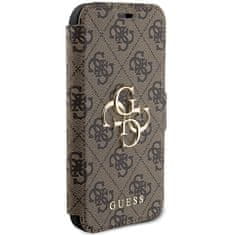 Guess Kryt Guess GUBKP15S4GMGBR Apple iPhone 15 / 14 / 13 book 4G Metal Logo brown