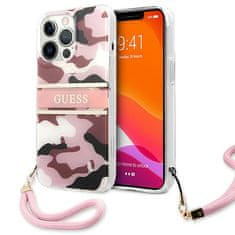 Guess Kryt Guess GUHCP13LKCABPI Apple iPhone 13 Pro pink hardcase Camo Strap Collection