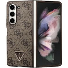 Guess Kryt Guess GUHCZFD5P4TDPW Samsung Galaxy Z Fold 5 hardcase Leather 4G Triangle Strass brown