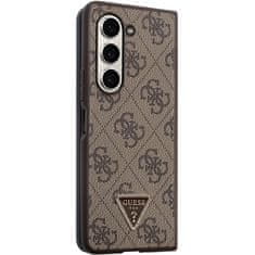 Guess Kryt Guess GUHCZFD5P4TDPW Samsung Galaxy Z Fold 5 hardcase Leather 4G Triangle Strass brown