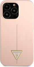 Guess Kryt Guess GUHCP13LSLTGP Apple iPhone 13 Pro pink hardcase Silicone Triangle