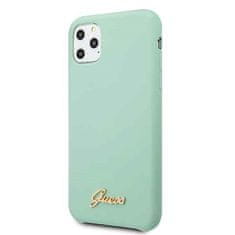 Guess Kryt Guess GUHCN58LSLMGG iPhone 11 Pro green hard case Silicone Vintage Gold Logo