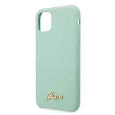 Guess Kryt Guess GUHCN58LSLMGG iPhone 11 Pro green hard case Silicone Vintage Gold Logo