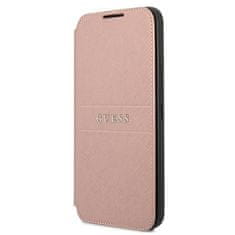 Guess Kryt Guess GUBKS22MPSASBPI Samsung Galaxy S22+ Plus pink book Saffiano Stripes