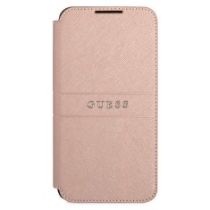 Guess Kryt Guess GUBKS22MPSASBPI Samsung Galaxy S22+ Plus pink book Saffiano Stripes