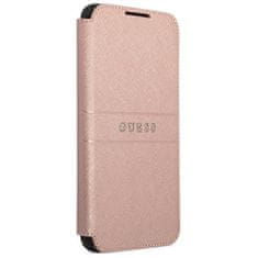 Guess Kryt Guess GUBKS22MPSASBPI Samsung Galaxy S22+ Plus pink book Saffiano Stripes