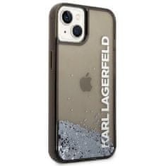 Karl Lagerfeld Kryt Karl Lagerfeld KLHCP14SLCKVK Apple iPhone 14 black hardcase Liquid Glitter Elong