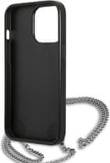 Karl Lagerfeld Kryt Karl Lagerfeld KLHCP13LPMK Apple iPhone 13 Pro hardcase black Leather Textured and Chain