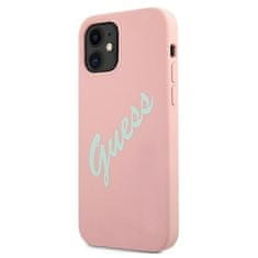 Guess Kryt Guess GUHCP12SLSVSPG Apple iPhone 12 mini green pink hardcase Silicone Vintage