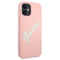 Guess Kryt Guess GUHCP12SLSVSPG Apple iPhone 12 mini green pink hardcase Silicone Vintage